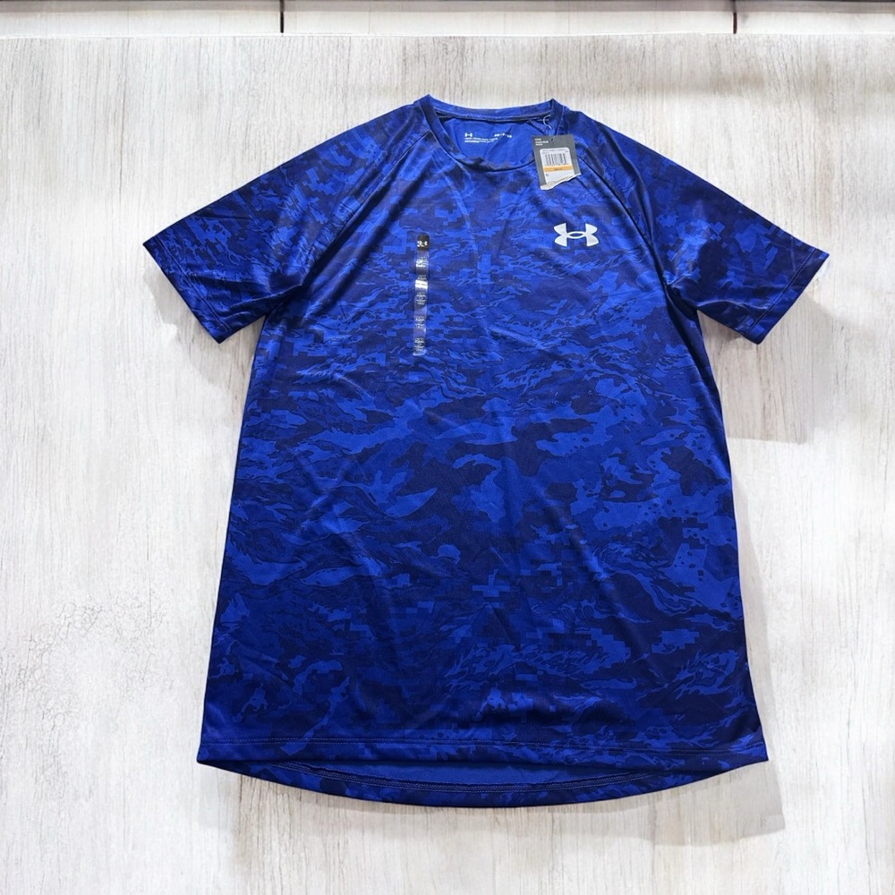 COPY - Under Armour Heat Gear Camo Shirt Mens Small Blue Short Sleeve NWT